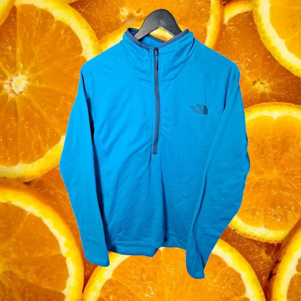 The North Face Blue Quarter Zip Pullover Athletic‎ Performance Fleece